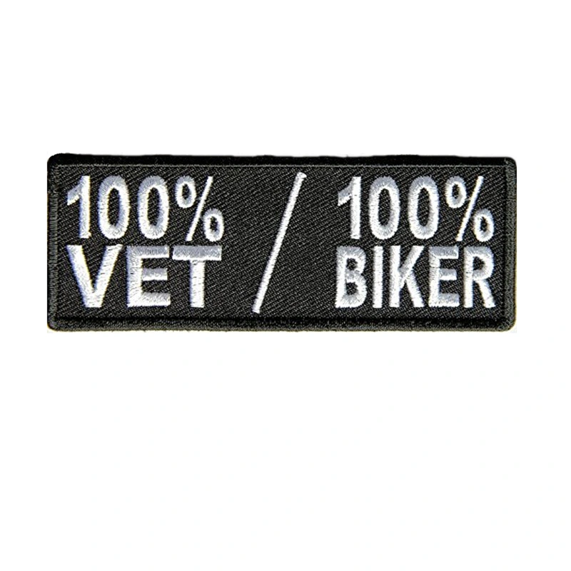 100% VET 100% BIKER PATCH