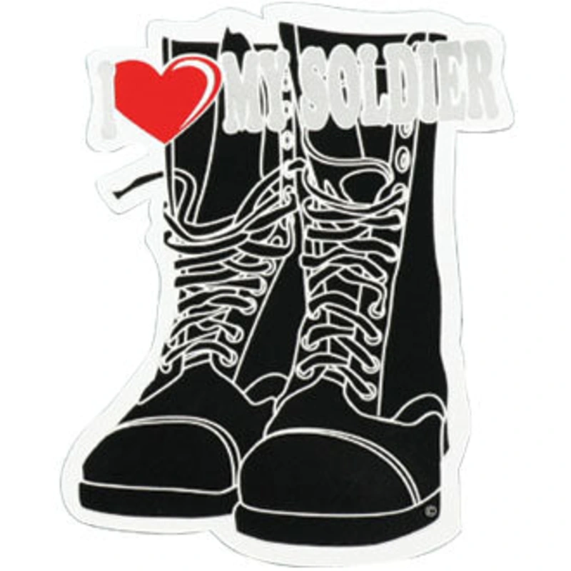 ***CLOSEOUT*** I LOVE MY SOLDIER – COMBAT BOOTS BLACK CUTOUT MAGNET ***CLOSEOUT***