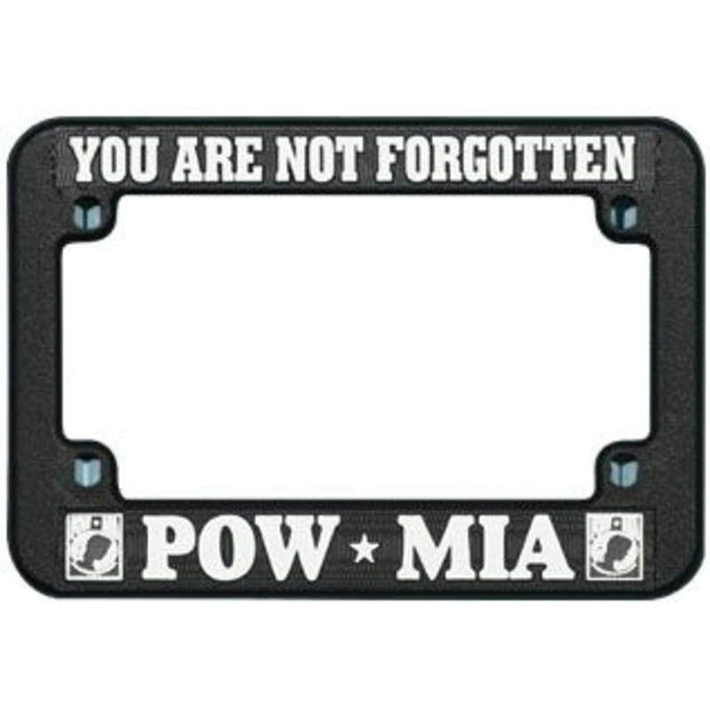 ***CLOSEOUT*** POW/MIA Logo Heavy Plastic Motorcycle License Plate Frame ***CLOSEOUT***